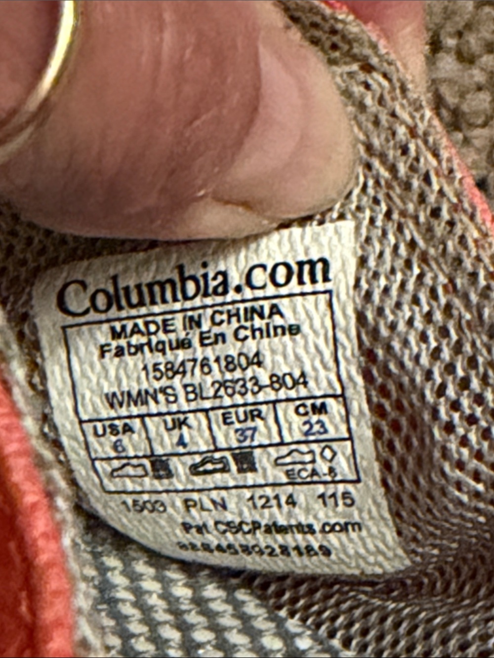 Columbia Shoes Vulc N Vent Slip on Sneaker Orange Womens size 6 Excellent - Picture 7 of 8